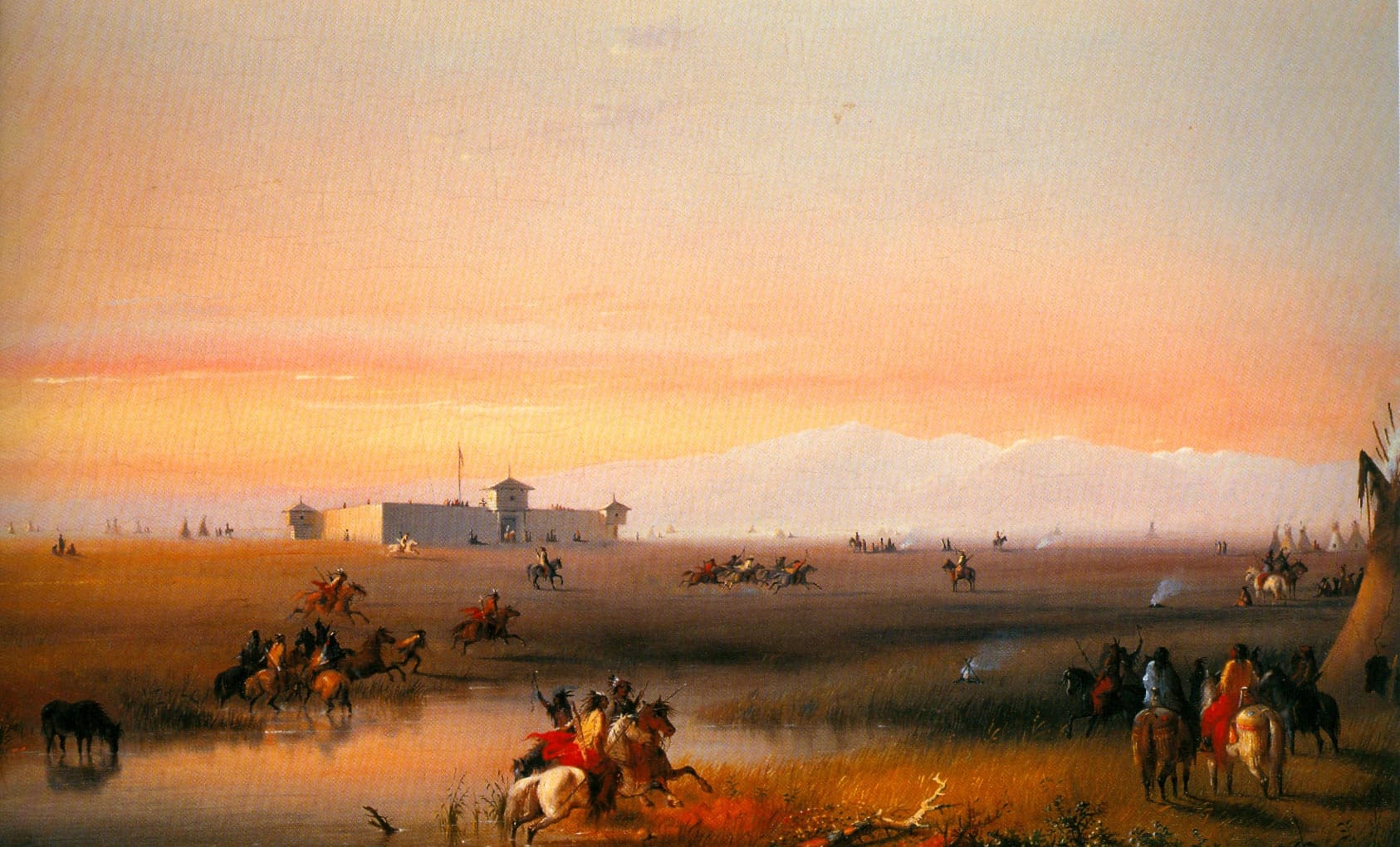 Miller - Fort Laramie, Indian Girls Racing